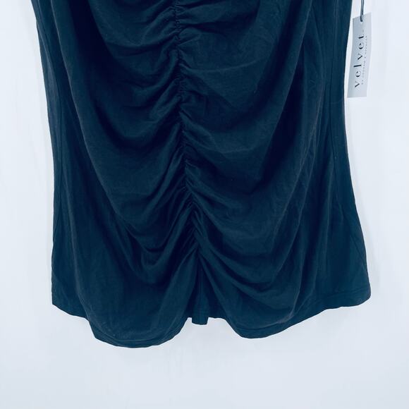 VELVET BY GRAHAM & SPENCER Aubrey Tank Top Size 1X Ruched Black NWT Plus Size - Picture 7 of 11